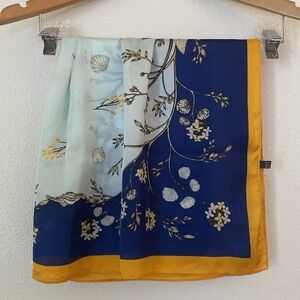 NWOT Anthropologie Patterned Hair Scarf Navy